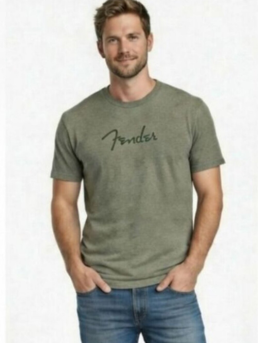 Fender Men's Heathered Olive Green T-shirt Size XXL